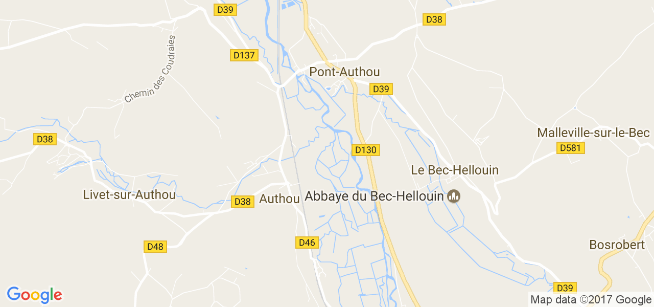 map de la ville de Authou