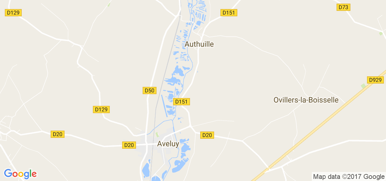 map de la ville de Authuille