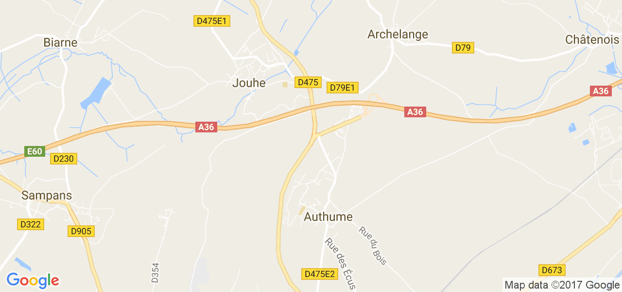 map de la ville de Authume