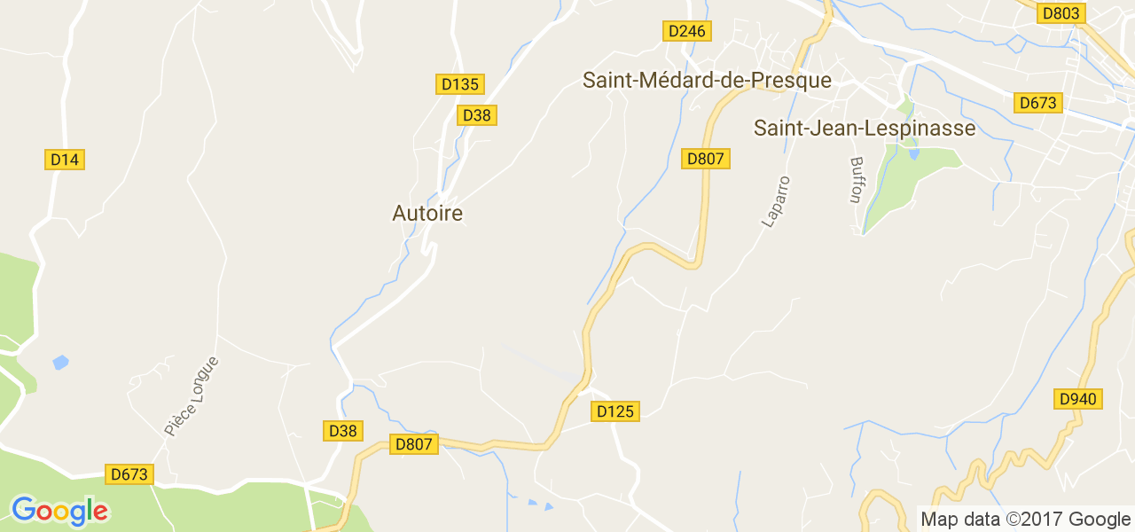 map de la ville de Autoire