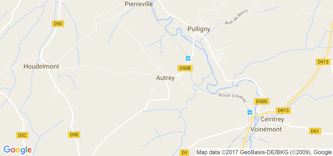 map de la ville de Autrey