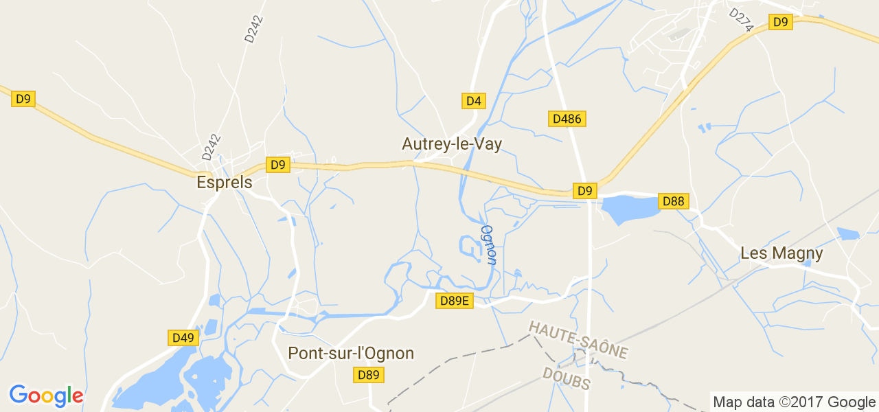 map de la ville de Autrey-le-Vay