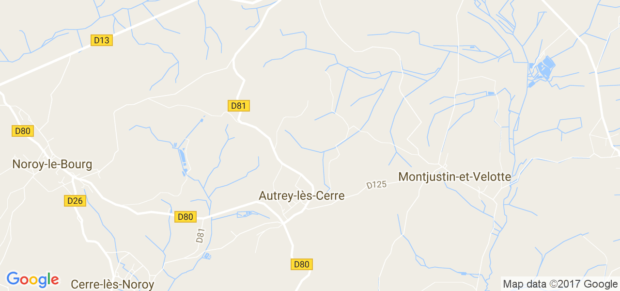 map de la ville de Autrey-lès-Cerre