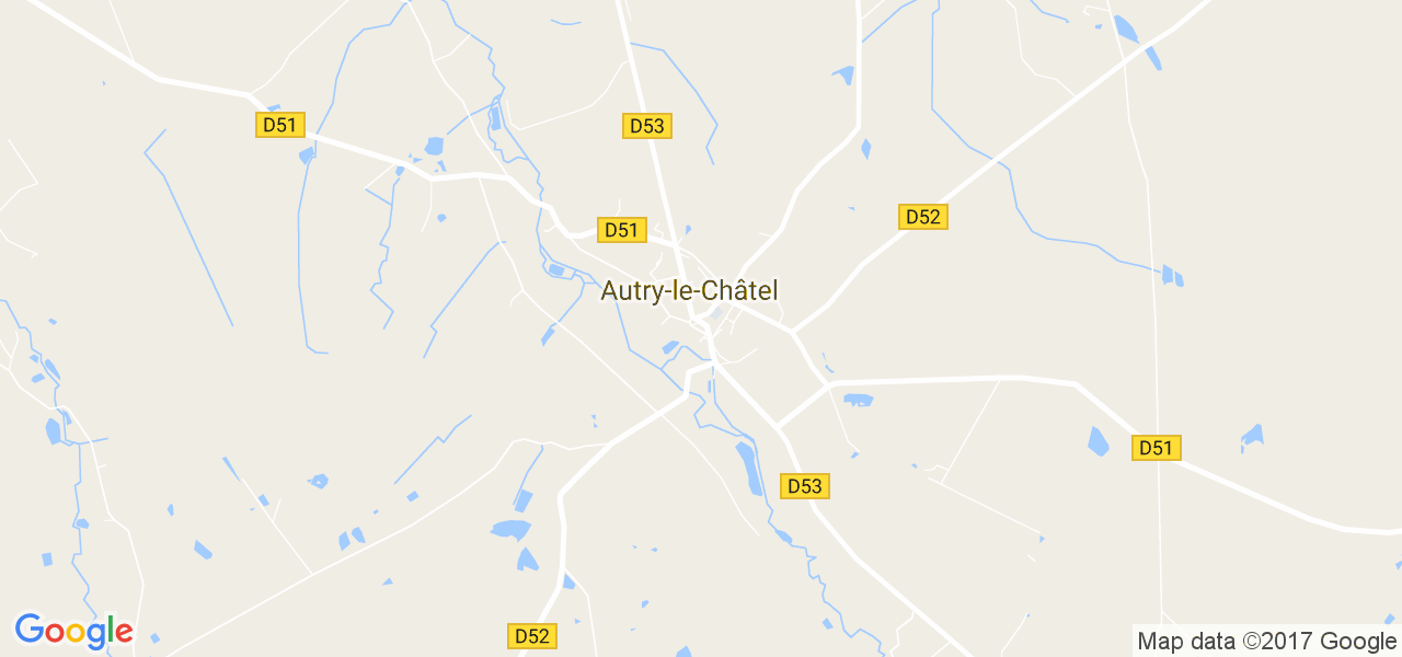 map de la ville de Autry-le-Châtel