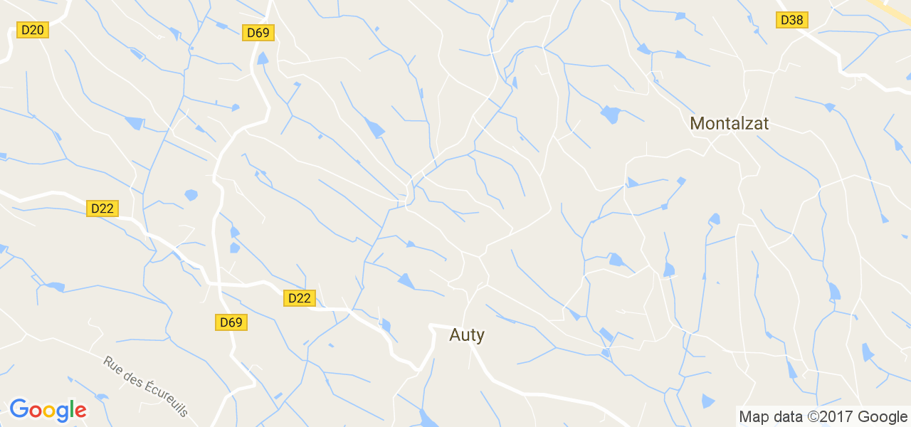 map de la ville de Auty