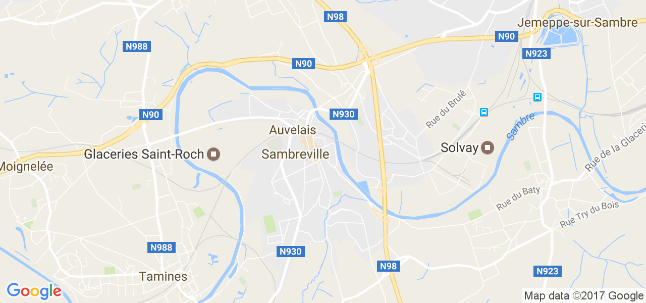 map de la ville de Auvelais