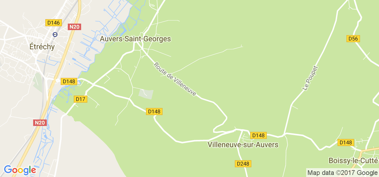 map de la ville de Auvers-Saint-Georges