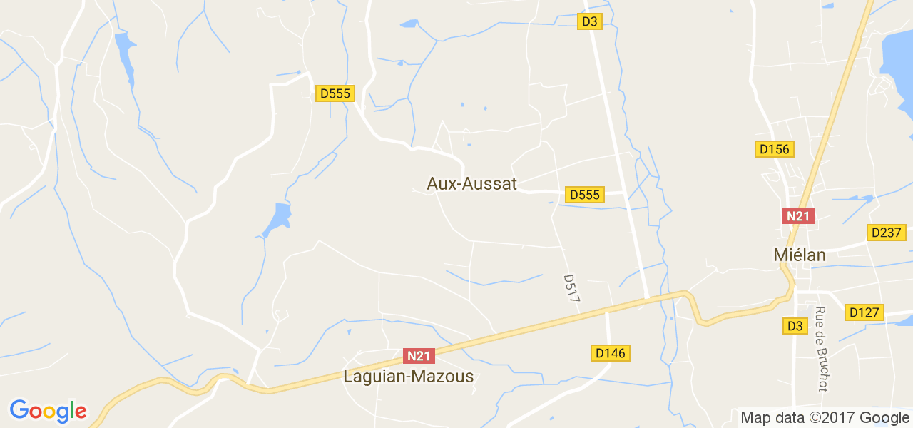 map de la ville de Aux-Aussat