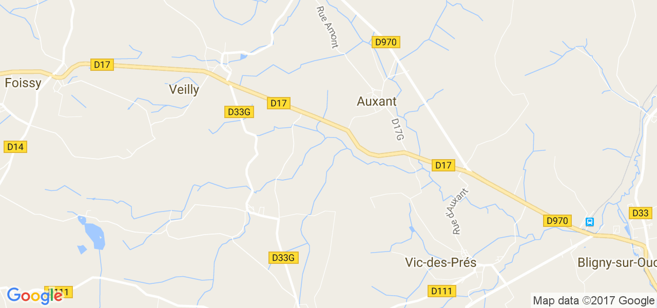 map de la ville de Auxant