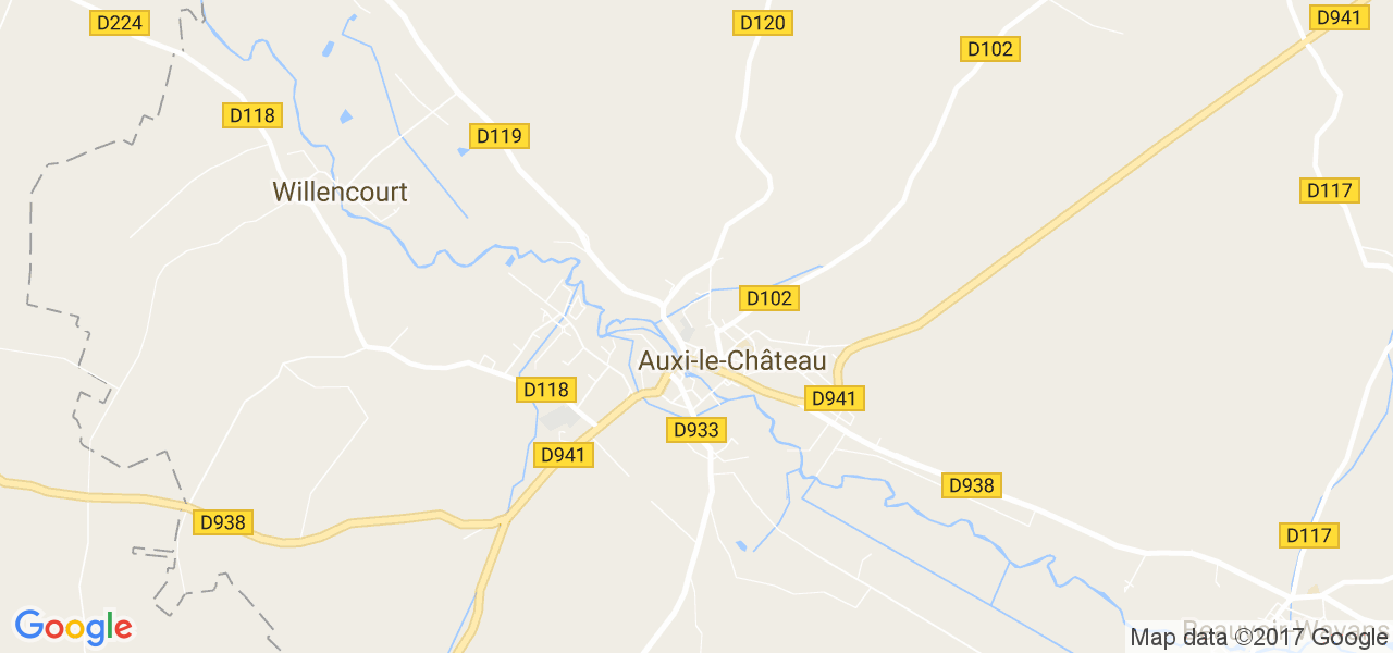 map de la ville de Auxi-le-Château