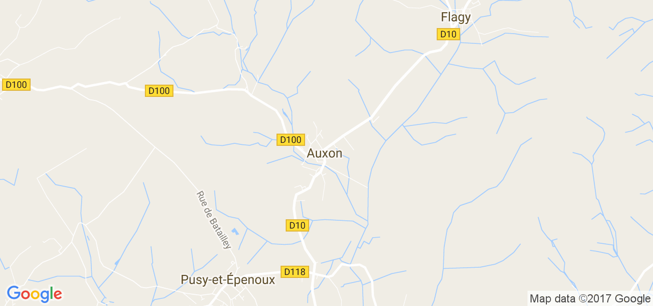 map de la ville de Auxon