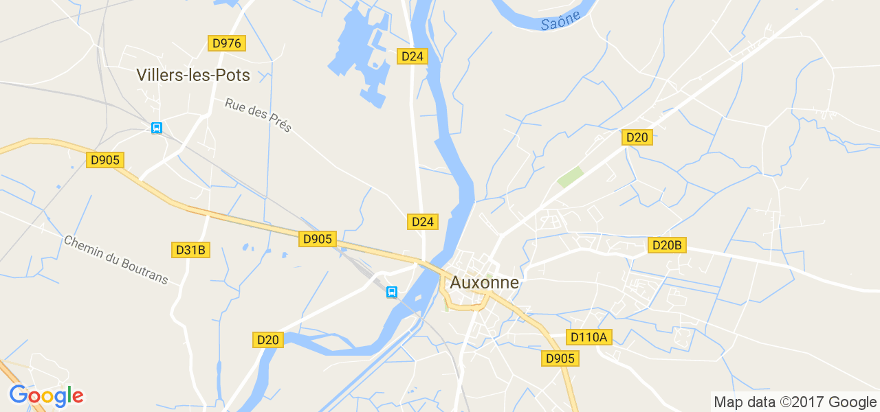 map de la ville de Auxonne