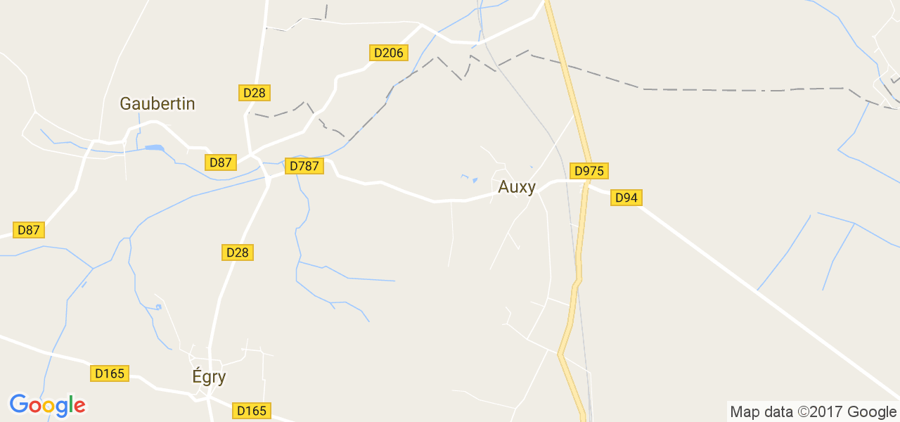 map de la ville de Auxy