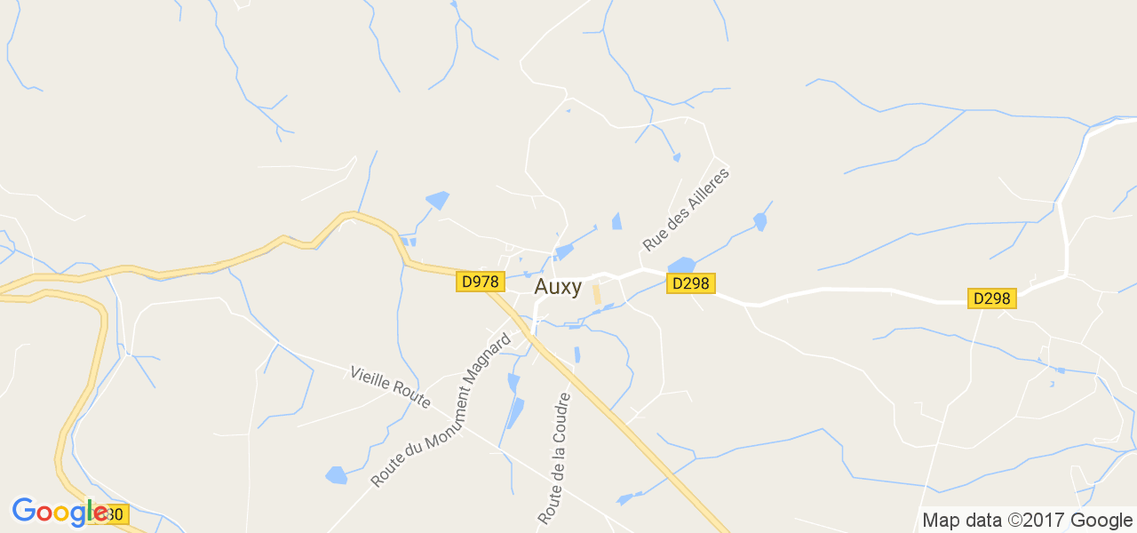 map de la ville de Auxy