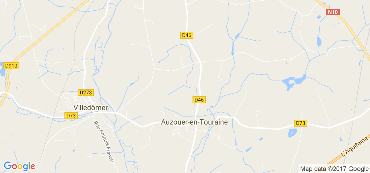 map de la ville de Auzouer-en-Touraine