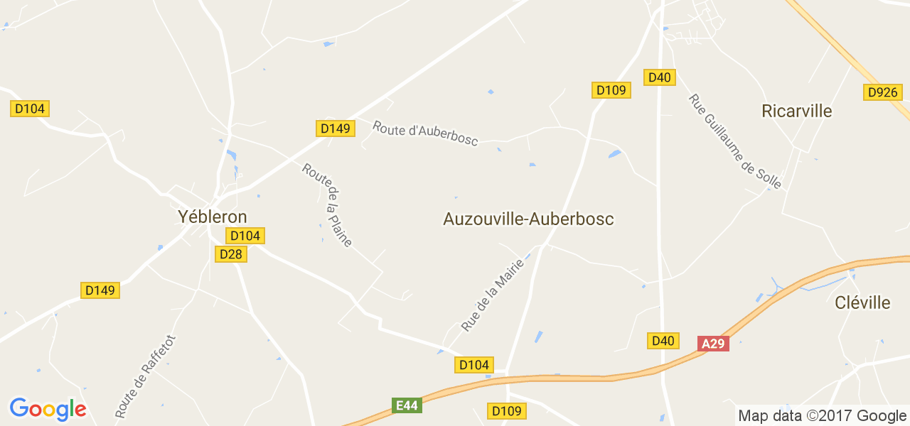 map de la ville de Auzouville-Auberbosc