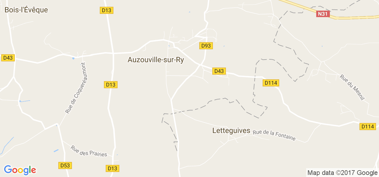 map de la ville de Auzouville-sur-Ry