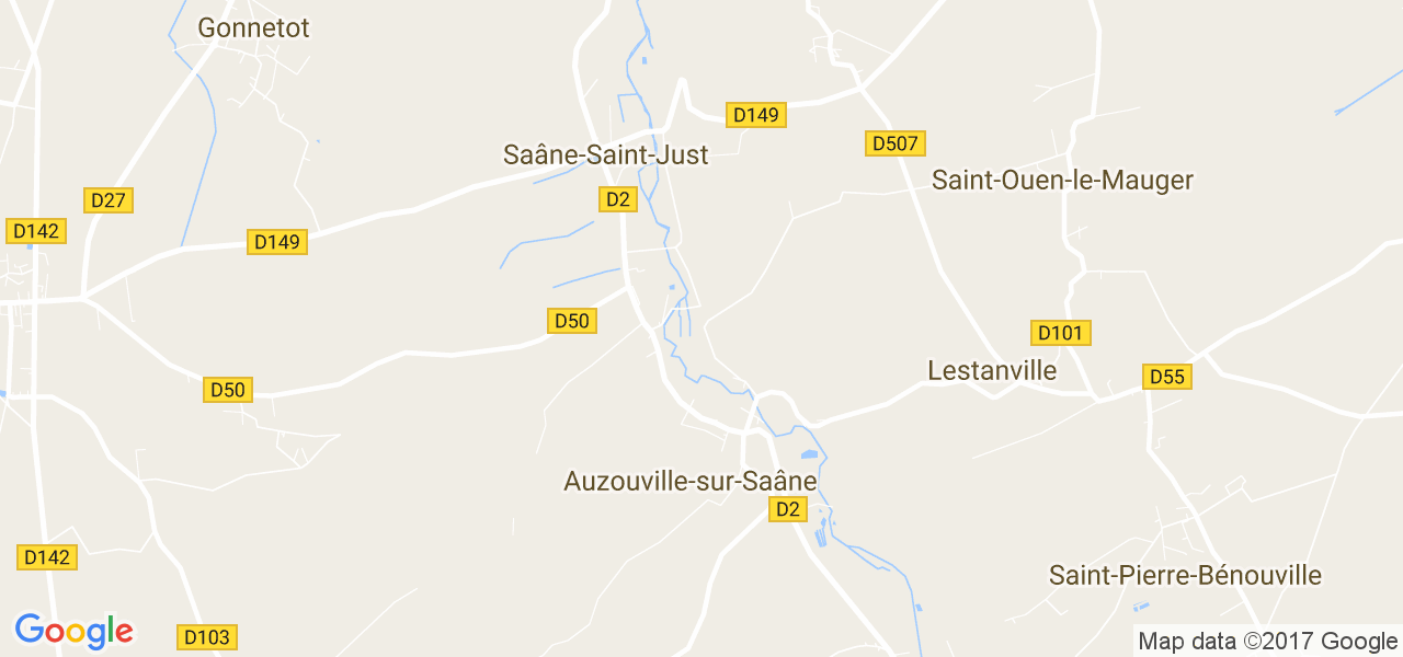 map de la ville de Auzouville-sur-Saâne