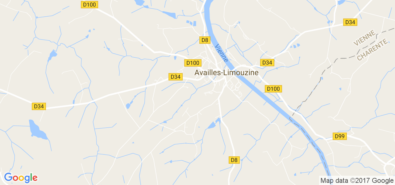 map de la ville de Availles-Limouzine