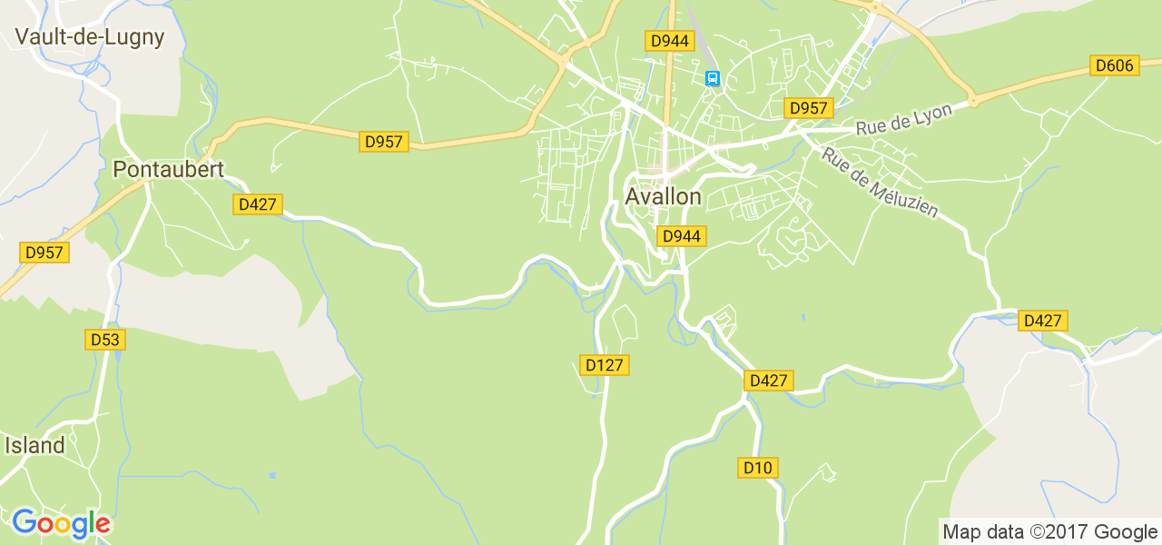 map de la ville de Avallon