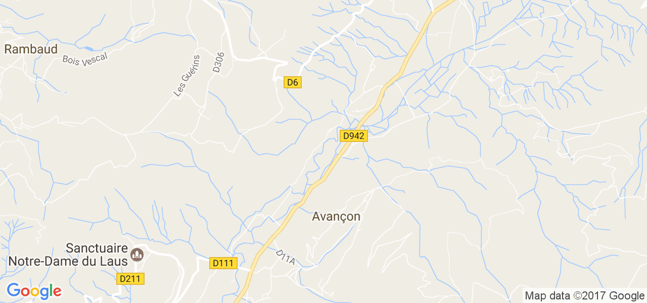 map de la ville de Avançon