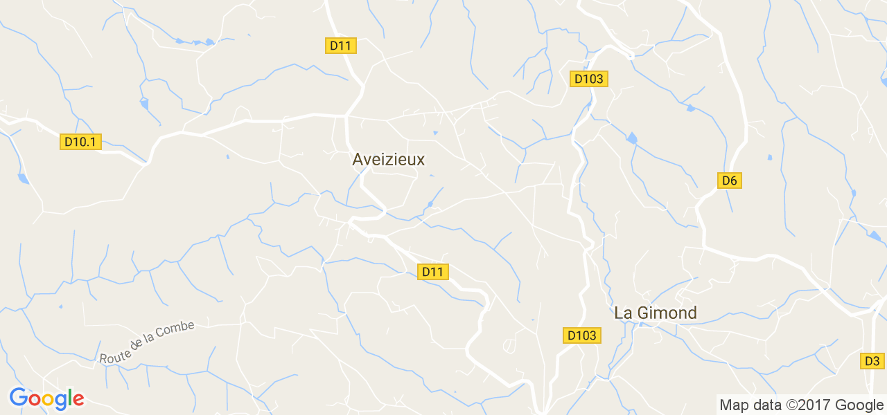 map de la ville de Aveizieux