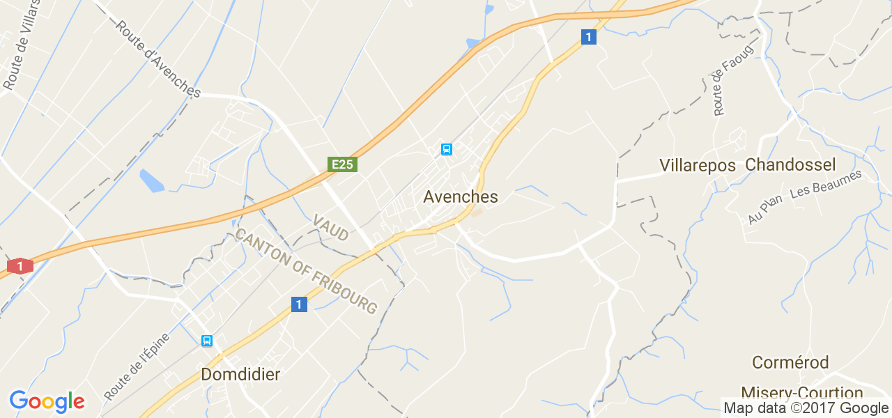 map de la ville de Avenches