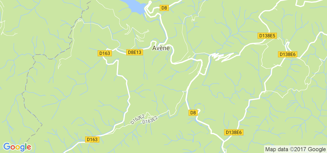 map de la ville de Avène