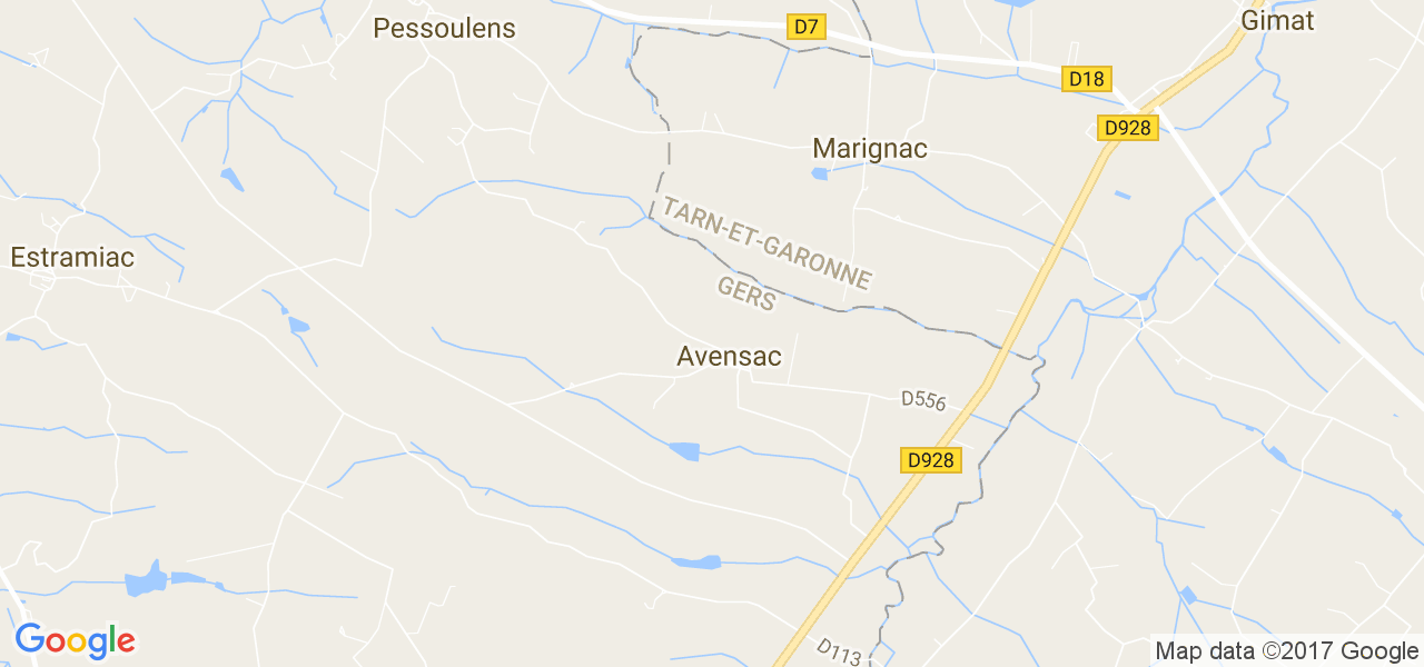 map de la ville de Avensac