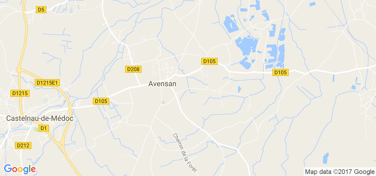 map de la ville de Avensan