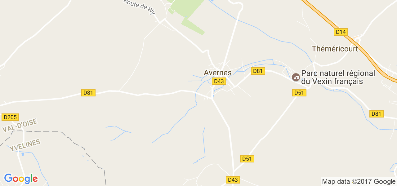 map de la ville de Avernes