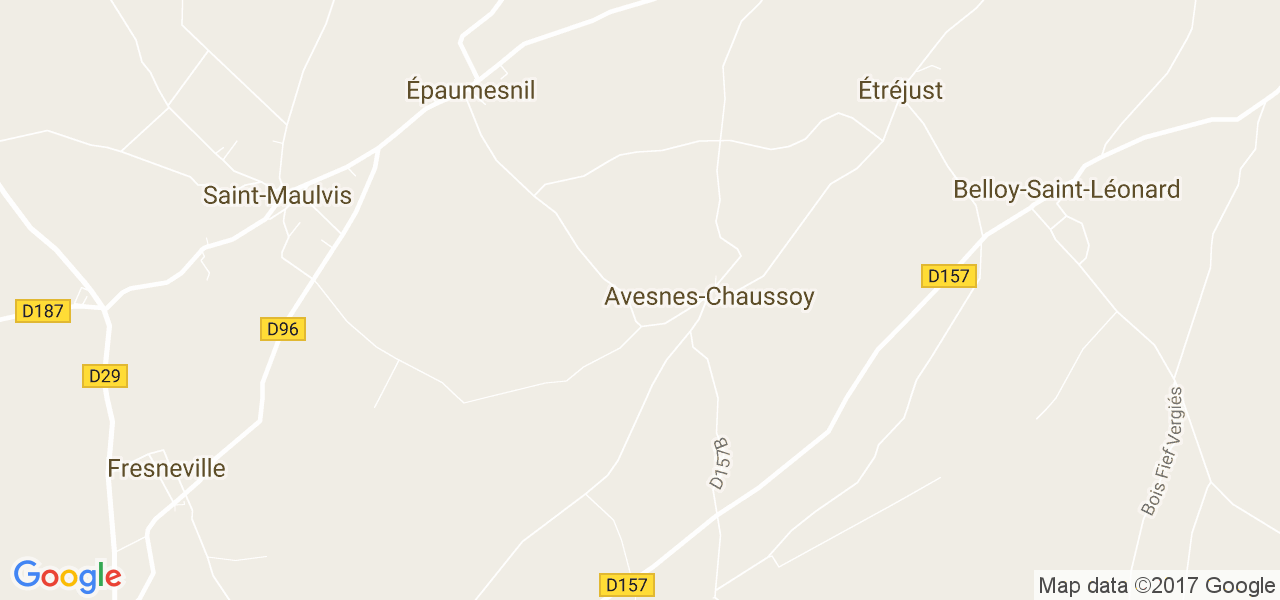 map de la ville de Avesnes-Chaussoy