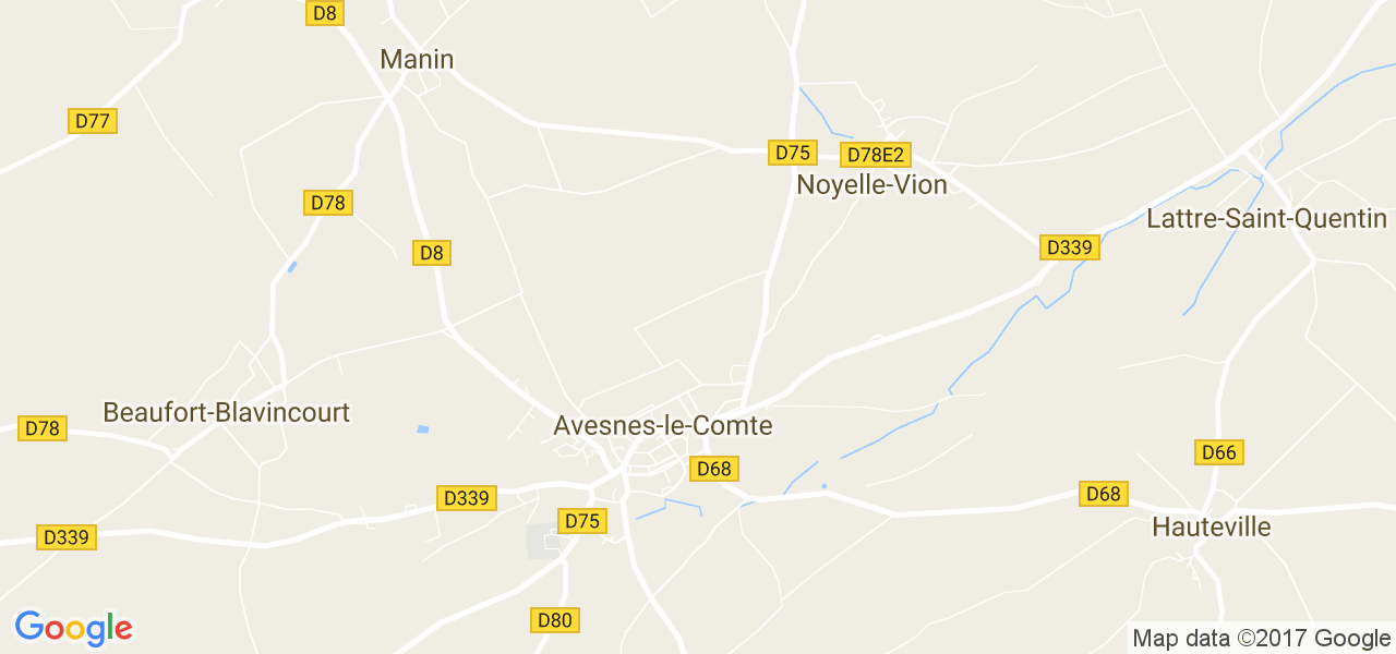 map de la ville de Avesnes-le-Comte