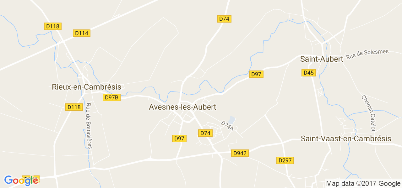 map de la ville de Avesnes-les-Aubert