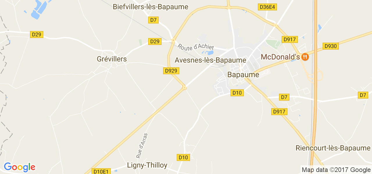 map de la ville de Avesnes-lès-Bapaume