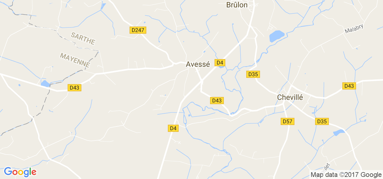 map de la ville de Avessé