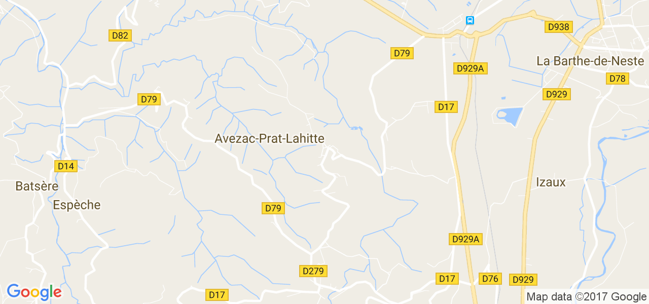 map de la ville de Avezac-Prat-Lahitte