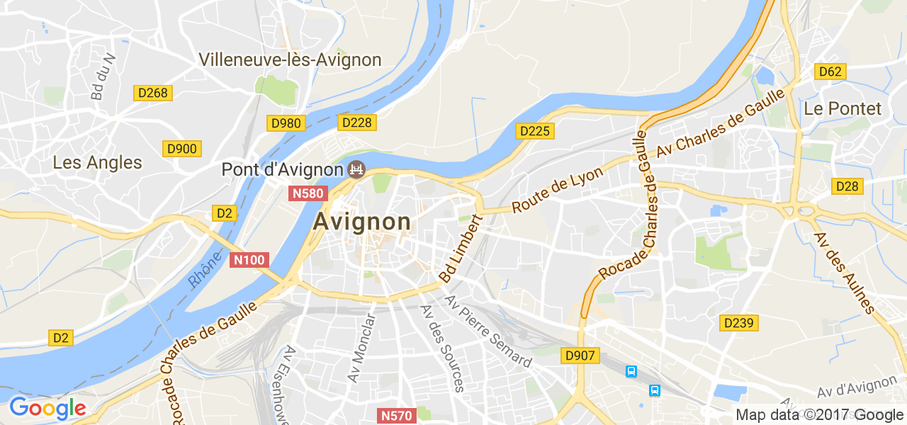 map de la ville de Avignon