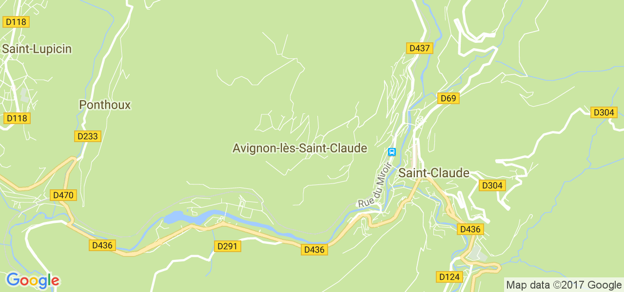 map de la ville de Avignon-lès-Saint-Claude