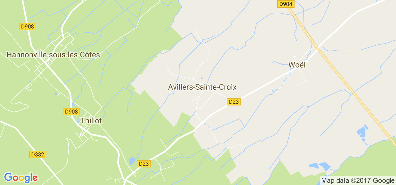 map de la ville de Avillers-Sainte-Croix