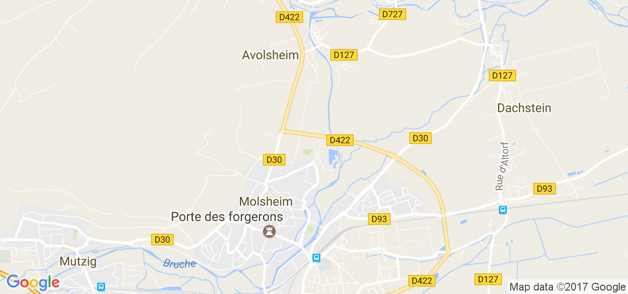 map de la ville de Avolsheim