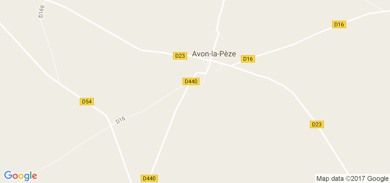 map de la ville de Avon-la-Pèze