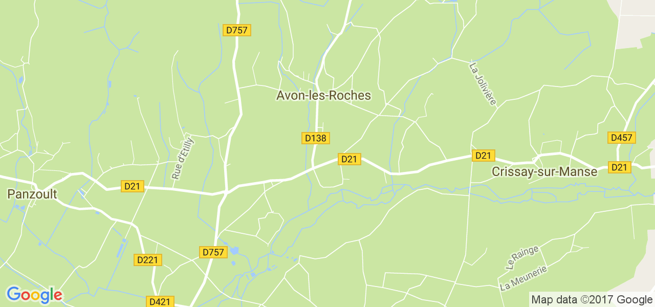 map de la ville de Avon-les-Roches