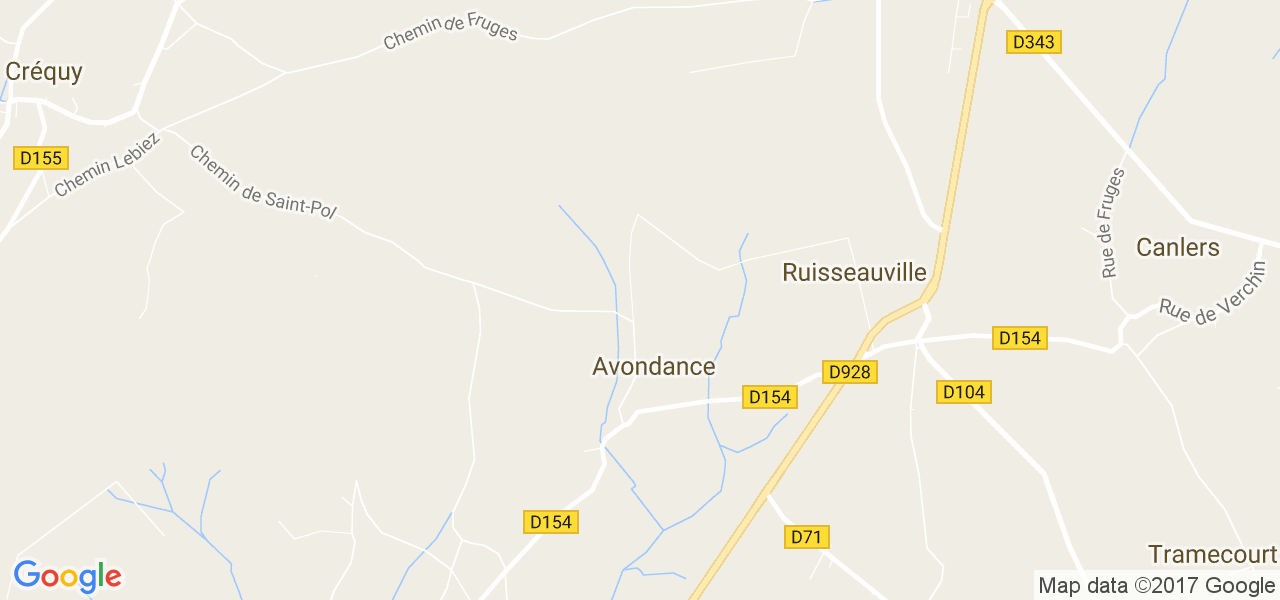 map de la ville de Avondance