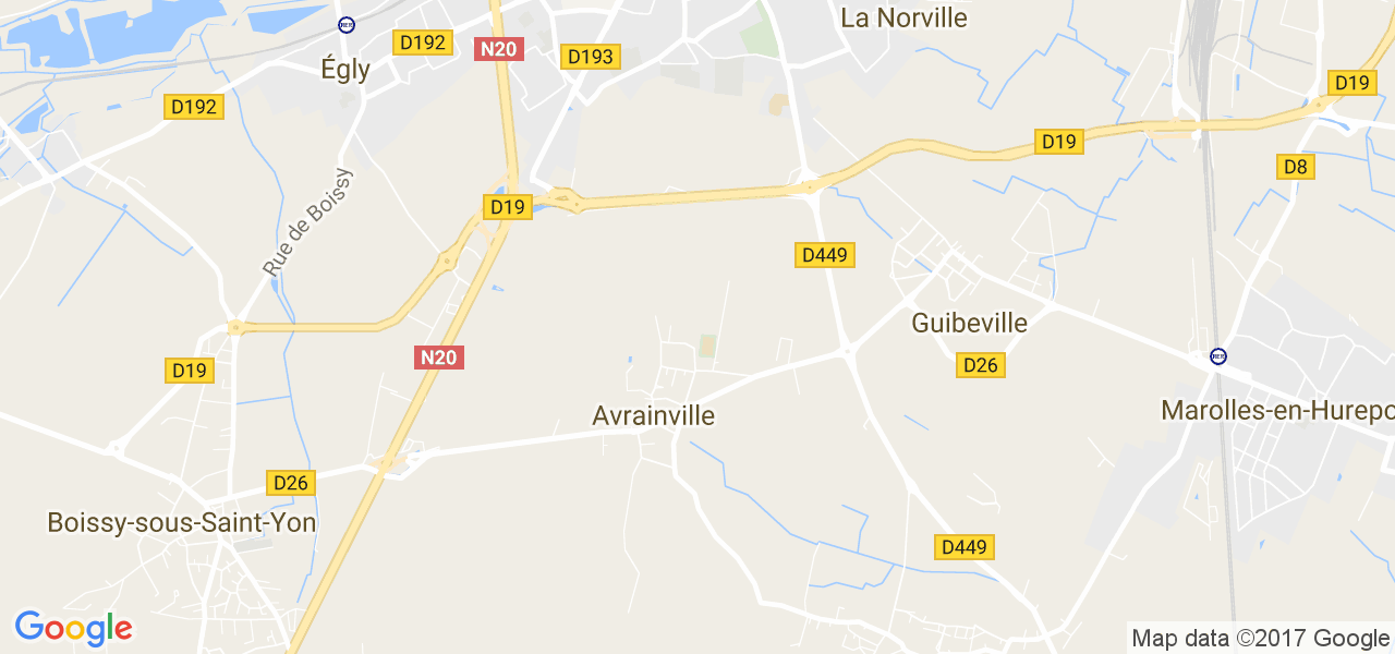 map de la ville de Avrainville