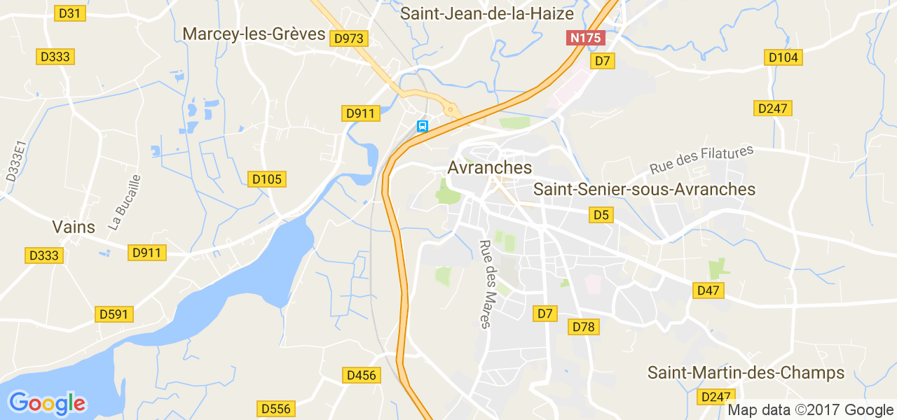 map de la ville de Avranches