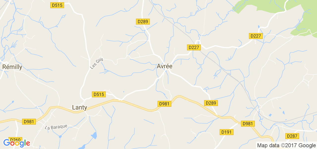 map de la ville de Avrée