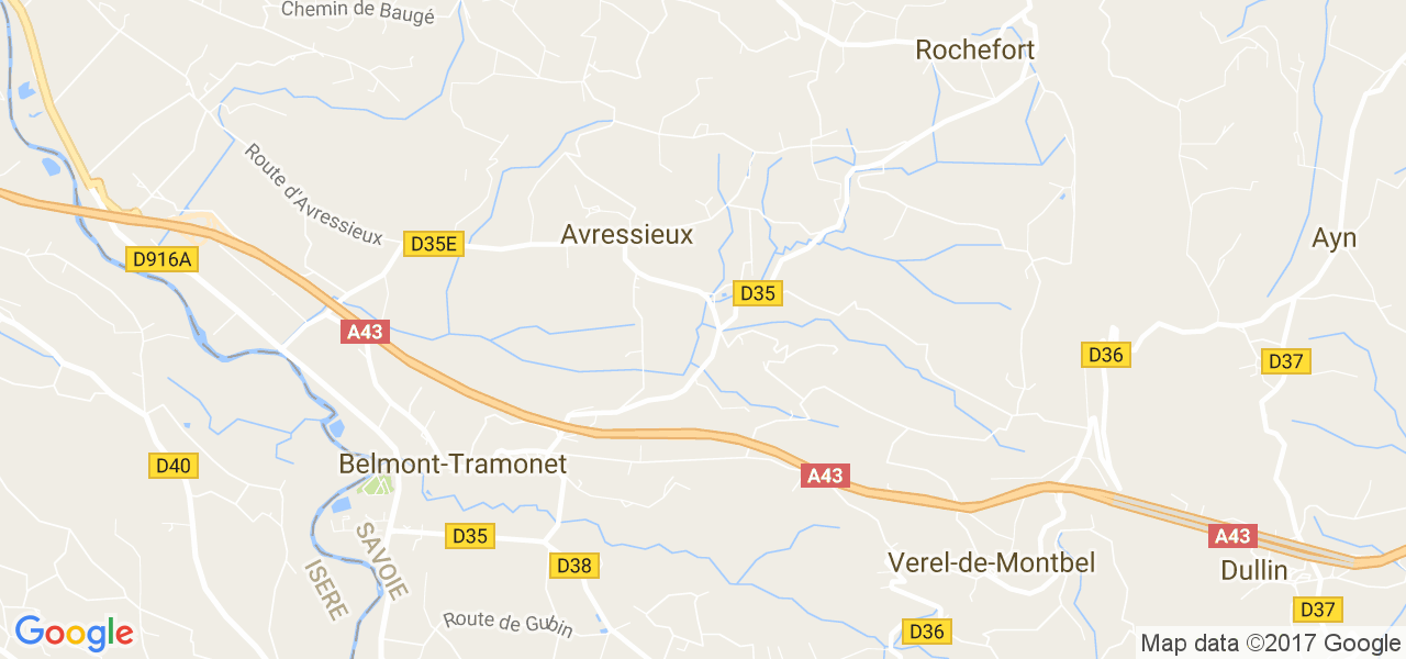 map de la ville de Avressieux