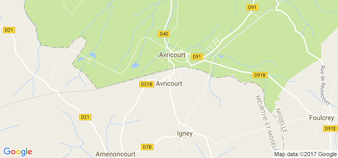 map de la ville de Avricourt