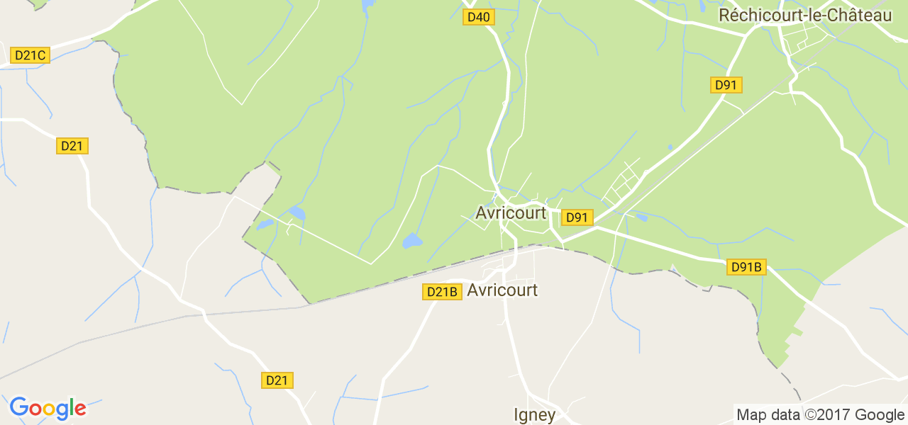 map de la ville de Avricourt